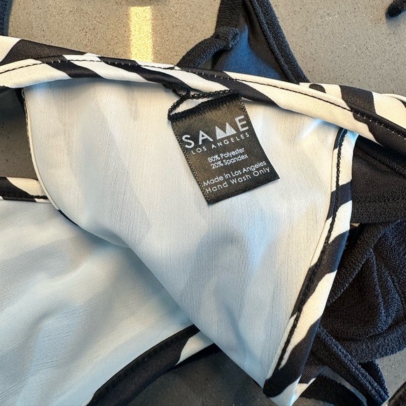 SAME swimwear DOUBLE LAYER BIKINI TOP XL Bottom M(SUEDE BLACK/ZEBRA) - Picture 10 of 15